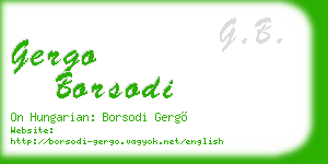 gergo borsodi business card